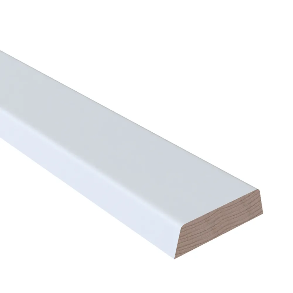 Hardhouten koplat schuin 12x45 mm L= 4900 mm gegrond