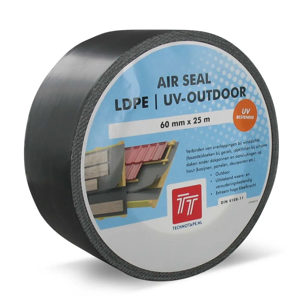 Airseal splitliner LDPE UV tape outdoor 60 mm rol 25 m1