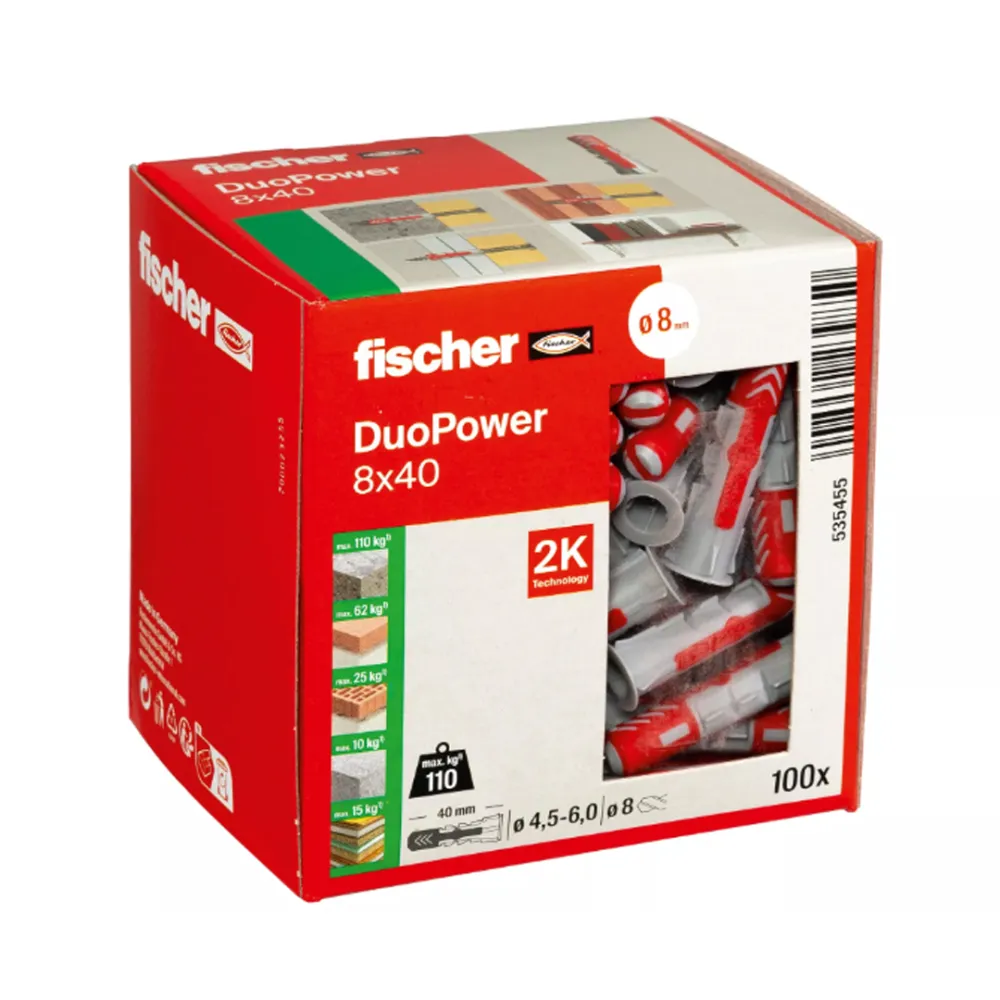 Fischer DuoPower 8x40 plug 100 st/ds