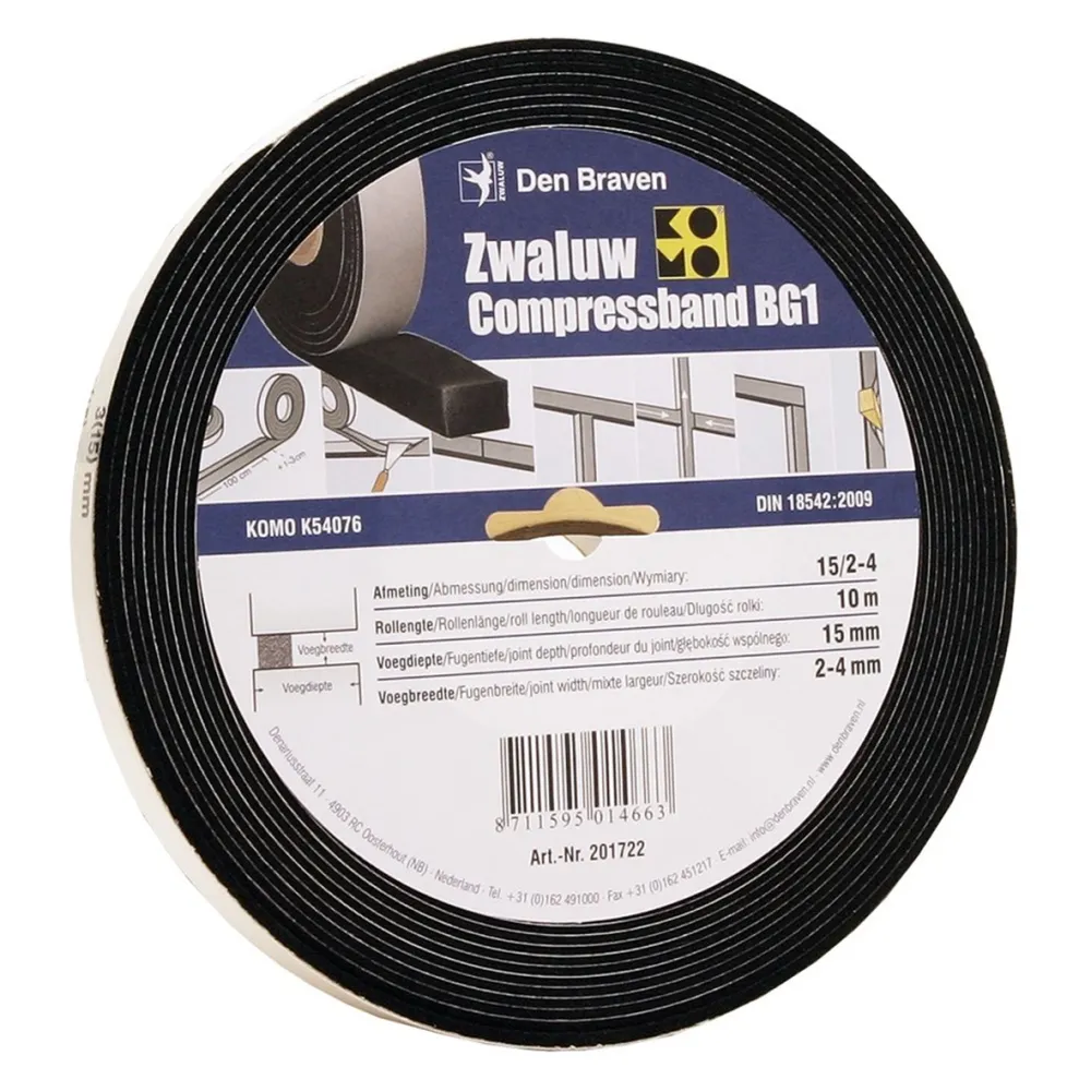 Zwaluw Compress Band 10x10 mm rol 12,5 m1