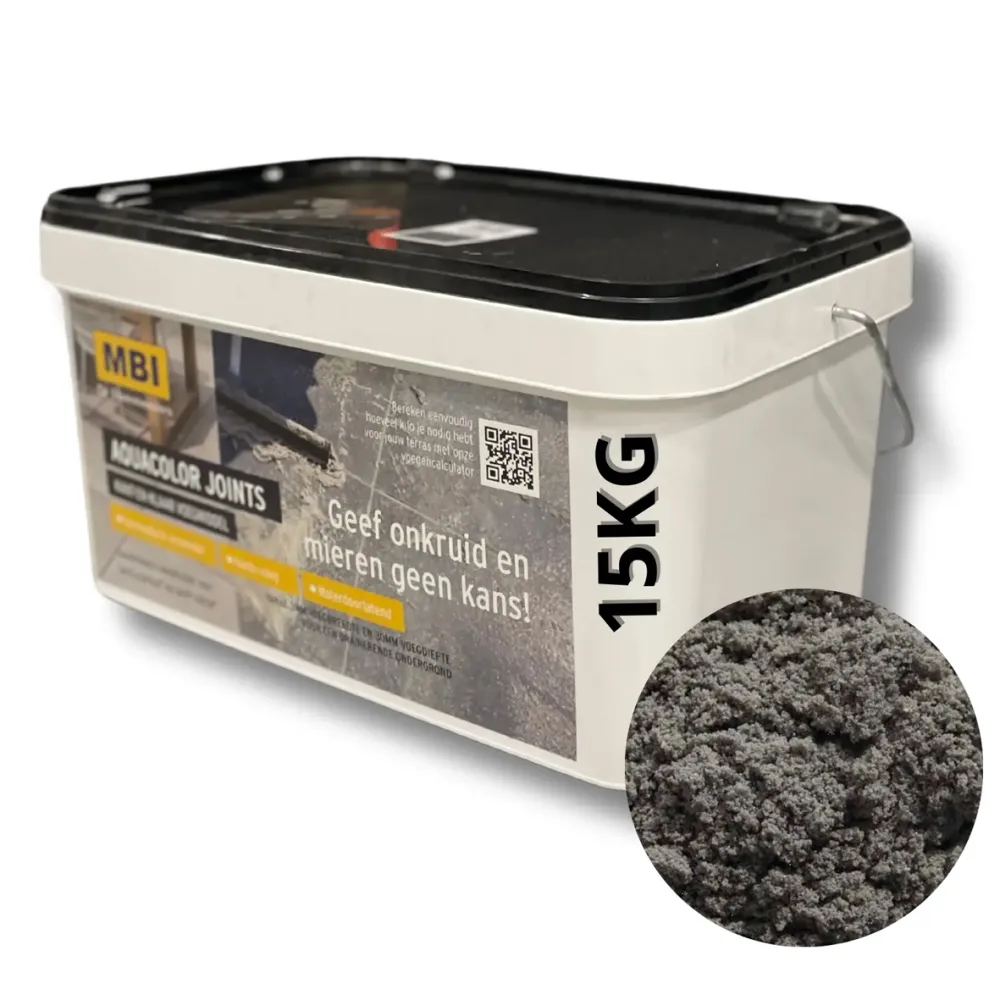 Voegmortel AquaColor Joints Steengrijs emmer 15 kg