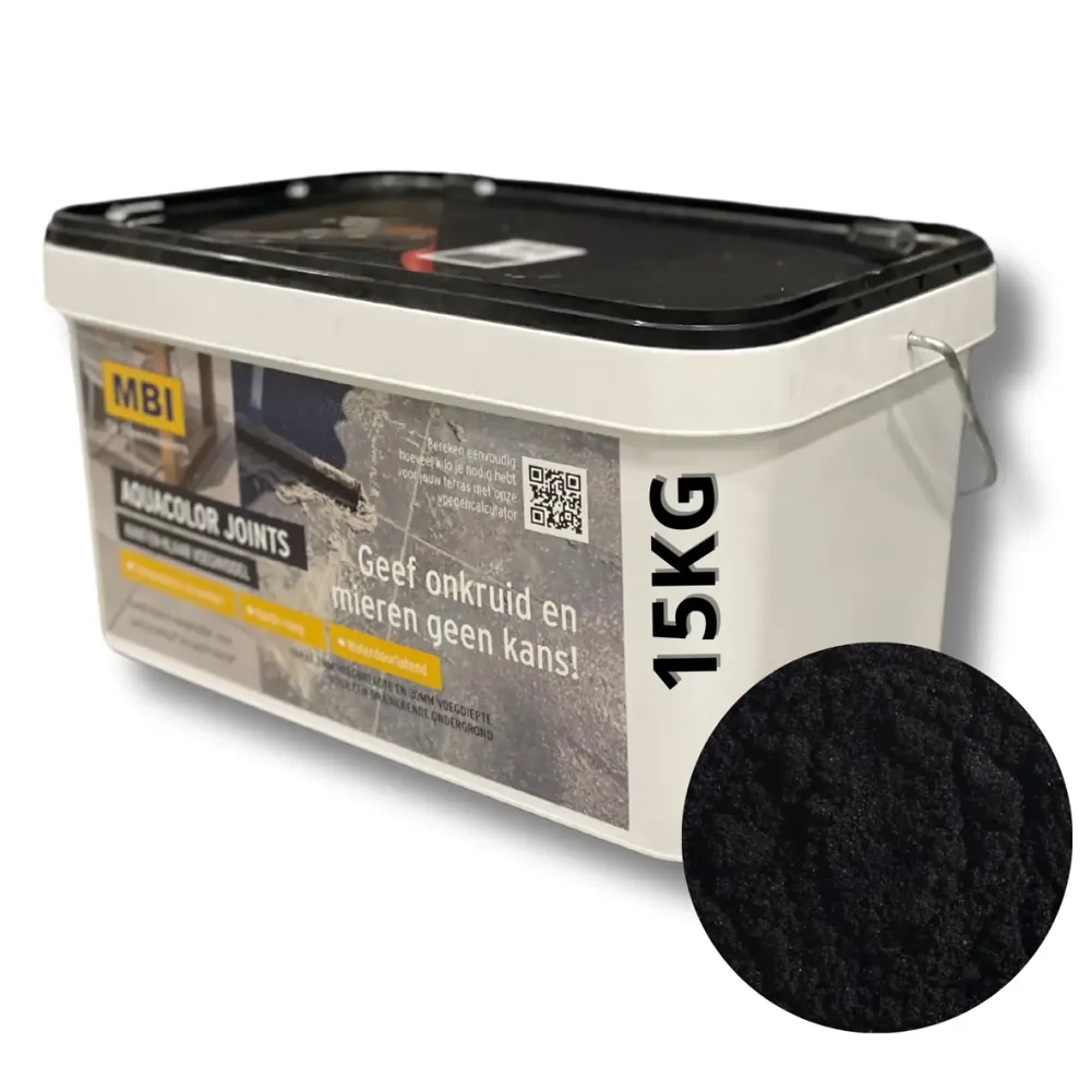 Voegmortel Aquacolor Joints zwart emmer 15 kg
