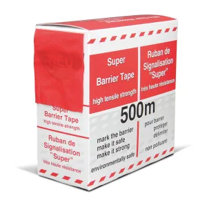 Afzetlint HDPE rood-wit 80 mm rol 500 m1