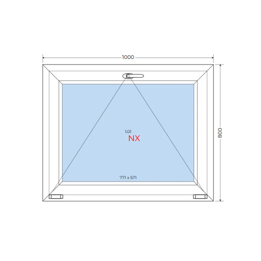 Kunststof valraam 100x80 cm wit