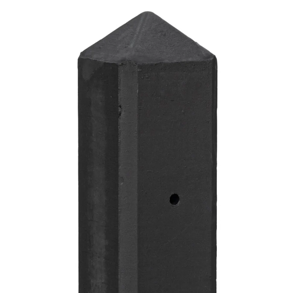 Betonpaal glad antraciet 10x10x280 cm T-paal met diamantkop