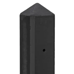 Betonpaal glad antraciet 10x10x280 cm tussenpaal met diamantkop
