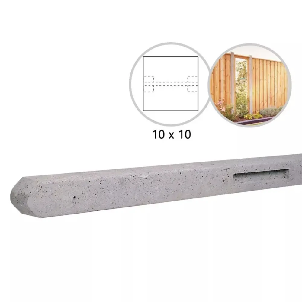Betonpaal grijs 10x10x280 cm tussenpaal stampbeton