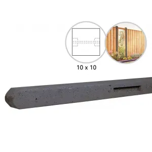 Betonpaal antraciet 10x10x280 cm tussenpaal stampbeton