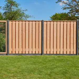 Betonpaal glad antraciet 10x10x280 cm T-paal met diamantkop