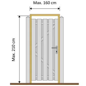 Tuindeurkozijn met aanslaglat geïmpregneerd geschaafd