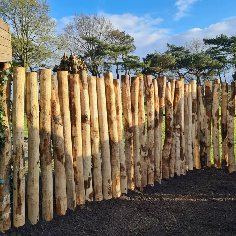 Kastanje paal 6/8 cm geschild