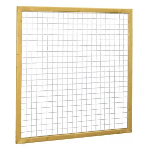 Grenen betonijzertrellis 180x180 cm maas 7,5x7,5 cm geïmpregneerd