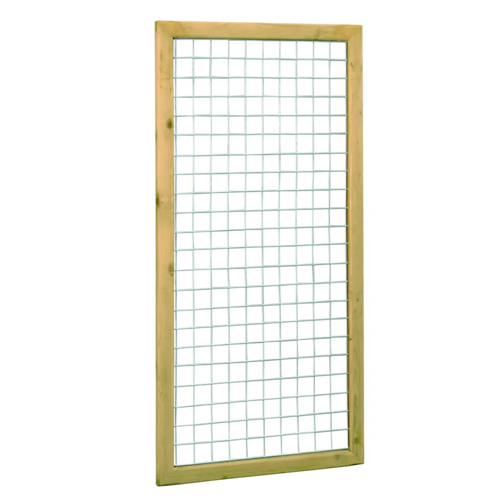 Grenen betonijzertrellis 90x180 cm maas 7,5x7,5 cm geïmpregneerd