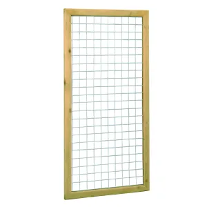 Grenen betonijzertrellis 90x180 cm maas 7,5x7,5 cm geïmpregneerd