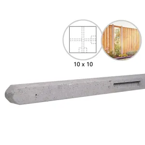 Betonpaal antraciet 10x10x280 cm hoekpaal stampbeton