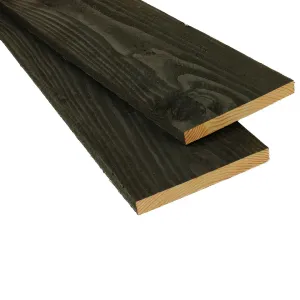 Douglas plank 22x200 mm fijnbezaagd zwart gedompeld