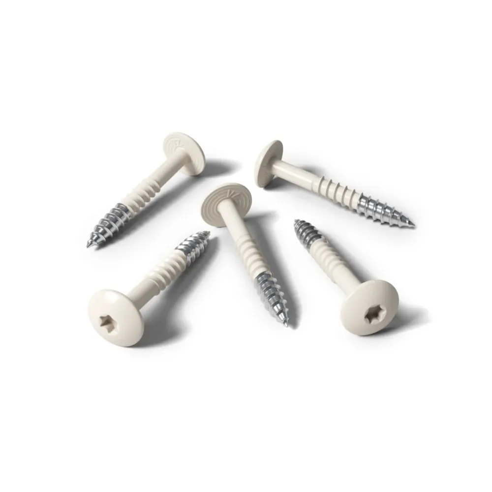 Kleurkopschroef 4,8x38 RVS A2 RAL 9001 cremewit 100 st/ds