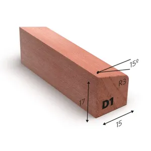 Glaslat D1 meranti 17x15 mm L= 4900 mm gegrond