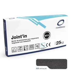 Cantillana Joint'in voegmortel antraciet - 2025 CAT2 HY 25 kg/zk