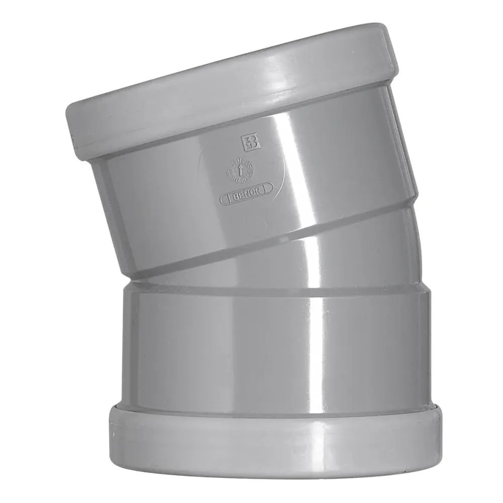 PVC bocht 110 mm 2xmanchet 15 gr.