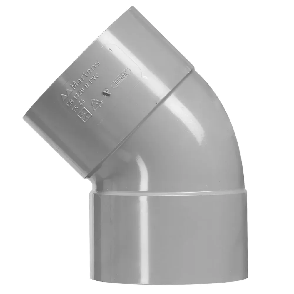 PVC bocht 110 mm 2xlijm 45 gr.