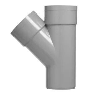 PVC T-stuk 110x110 mm 2xlijm 45 gr.