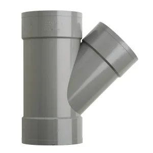 PVC T-stuk 125x110 mm 3xlijm 45 gr.