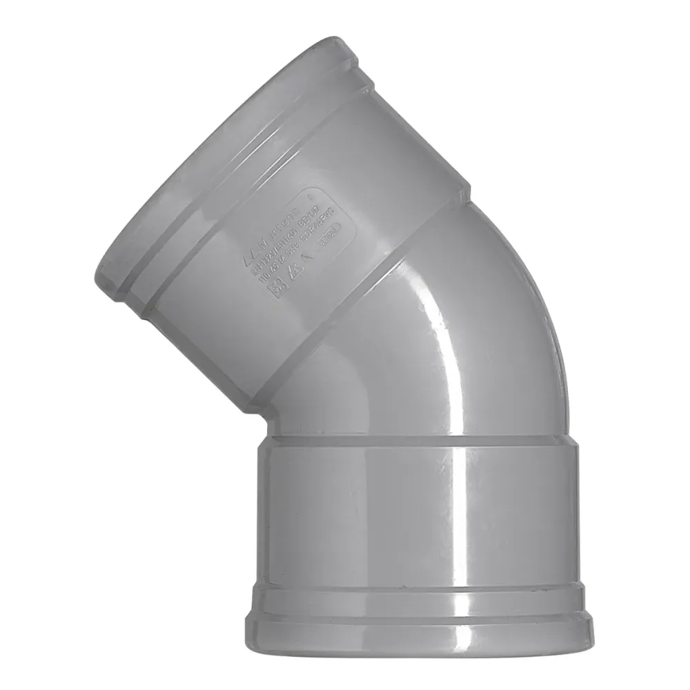 PVC bocht 110 mm 2xmanchet 45 gr.