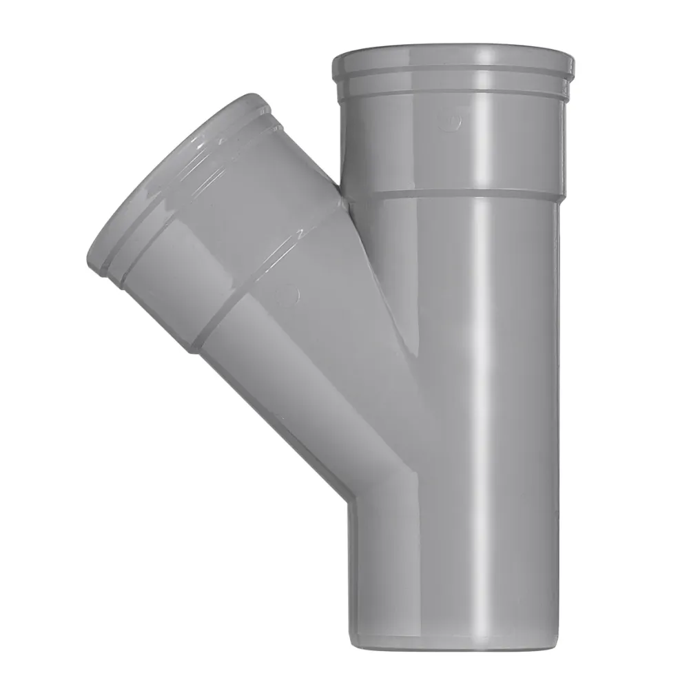 PVC T-stuk 110x110 mm 2xmanchet 45 gr.