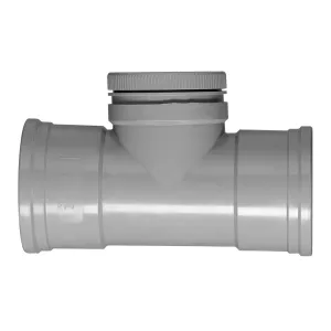 PVC ontstoppingsstuk 110 mm 2xmanchet met schroefdeksel