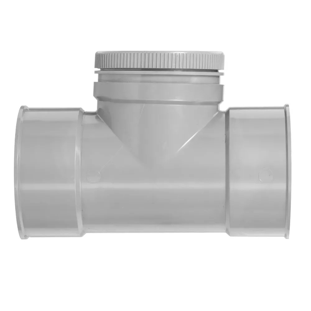 PVC ontstoppingsstuk 125 mm 2xlijm met schroefdeksel