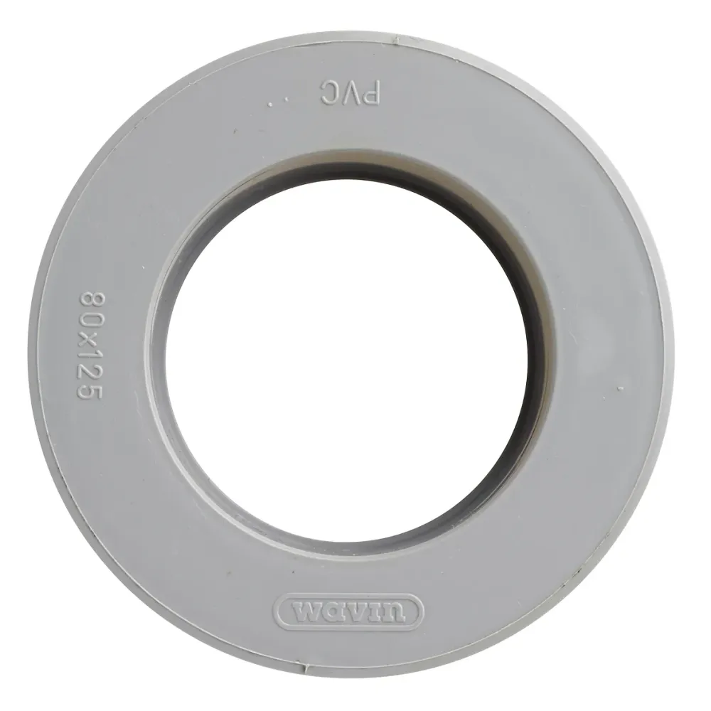 PVC verloop 80x125 mm 1xlijm HWA