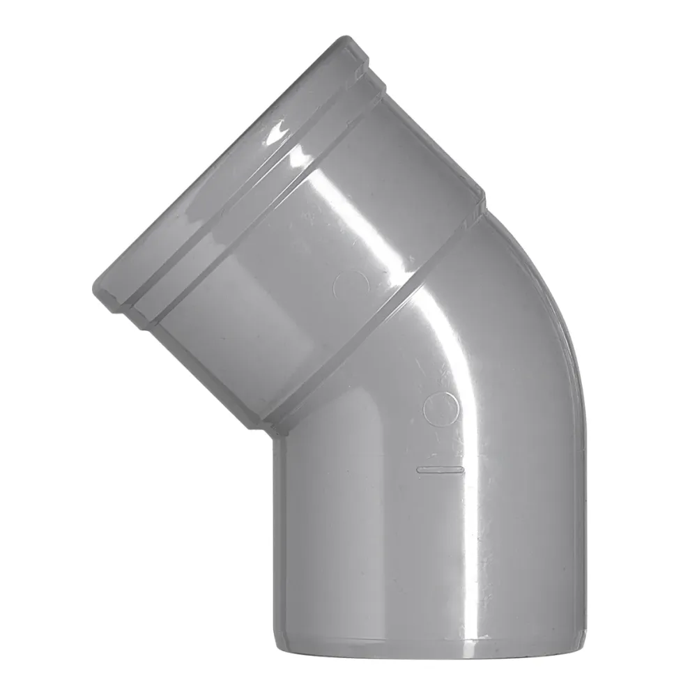 PVC bocht 125 mm 1xmanchet 45 gr.