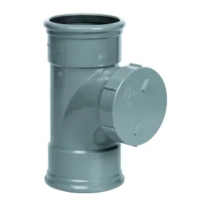 PVC ontstoppingsstuk 125 mm 2xmanchet met schroefdeksel