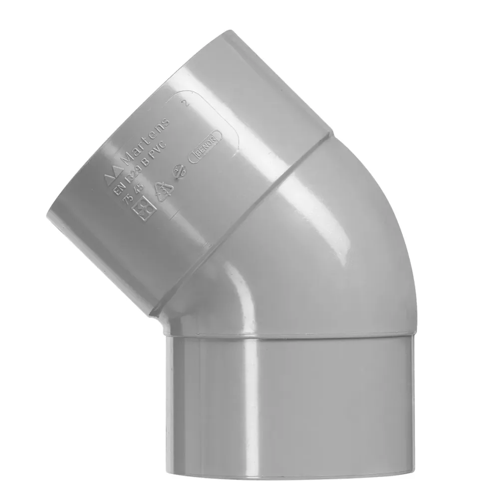 PVC bocht 40 mm 1xlijm 45 gr.
