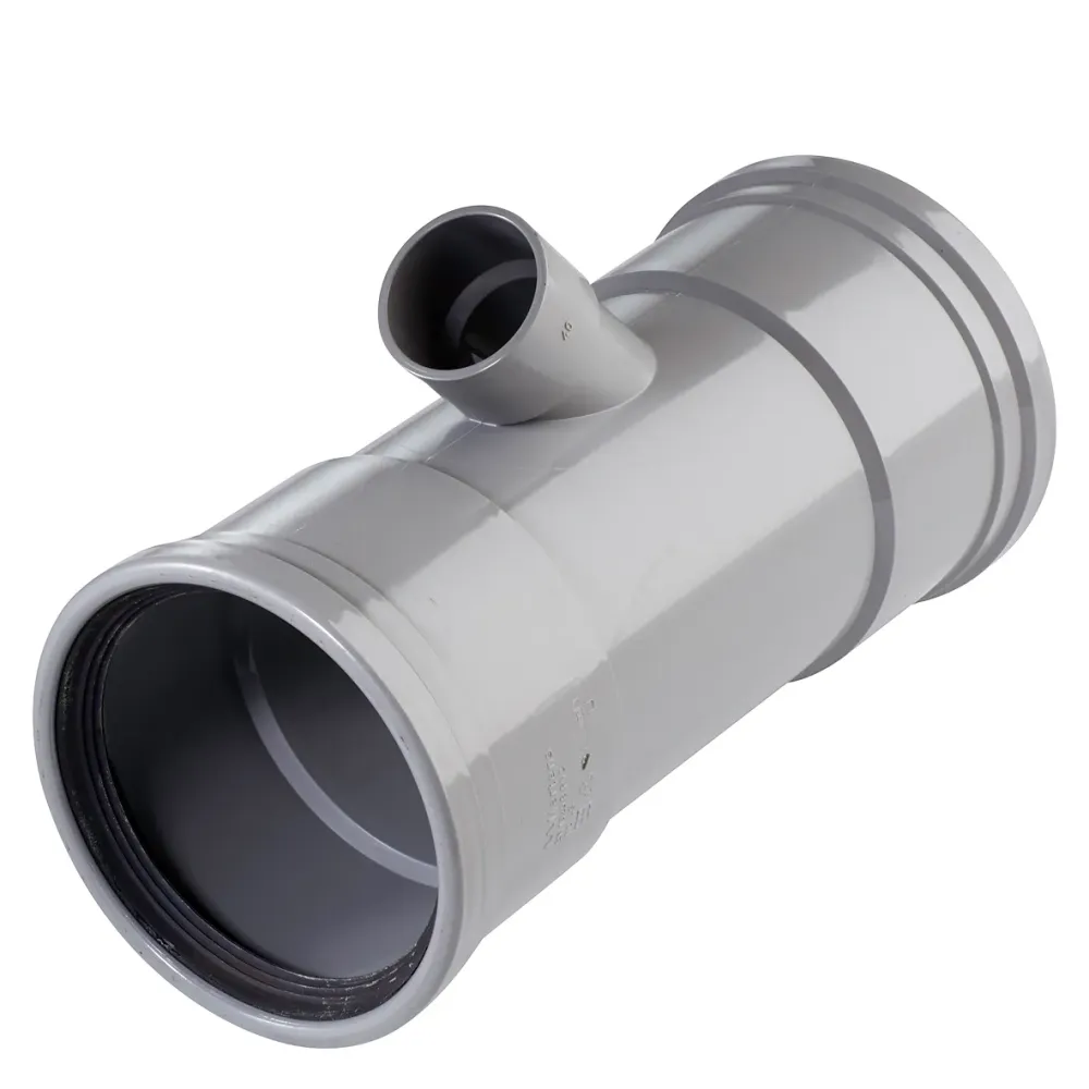 PVC T-stuk 110x40 mm 2xmanchet 45 gr.