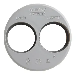 PVC verloop dubbel 110x50/50 mm 2xlijm