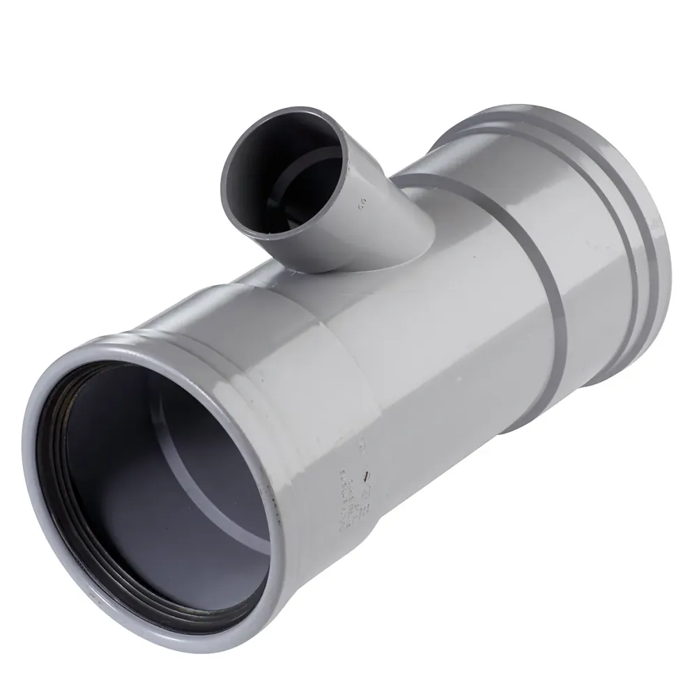 PVC T-stuk 110x50 mm 2xmanchet 45 gr.