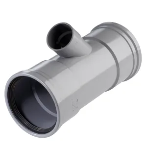 PVC T-stuk 110x50 mm 2xmanchet 45 gr.