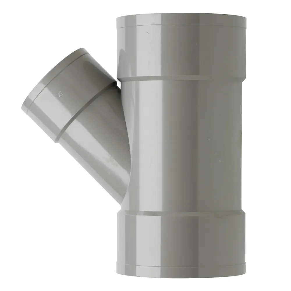 PVC T-stuk 110x75 mm 3xlijm 45 gr.