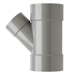 PVC T-stuk 110x75 mm 3xlijm 45 gr.