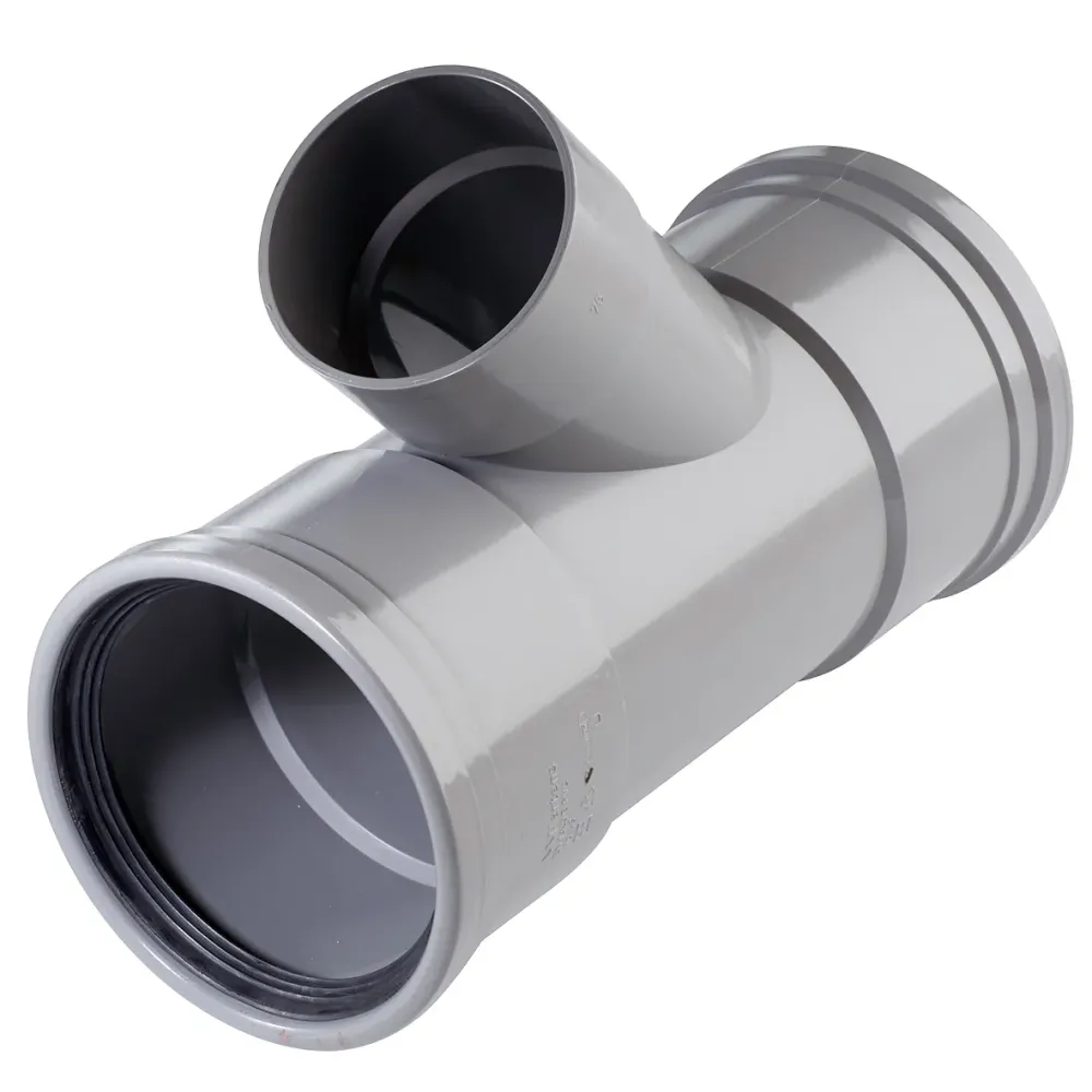 PVC T-stuk 110x75 mm 2xmanchet 45 gr.