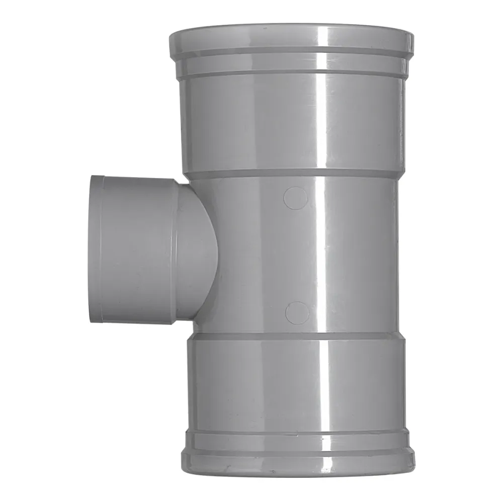 PVC T-stuk 110x75 mm 2xmanchet 87 gr.