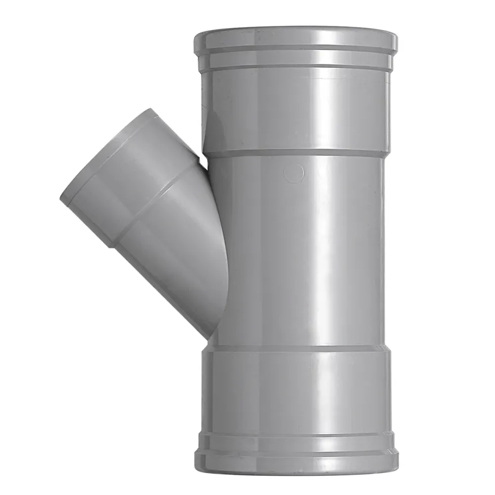 PVC T-stuk 125x75 mm 2xmanchet 45 gr.