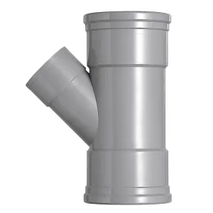 PVC T-stuk 125x75 mm 2xmanchet 45 gr.