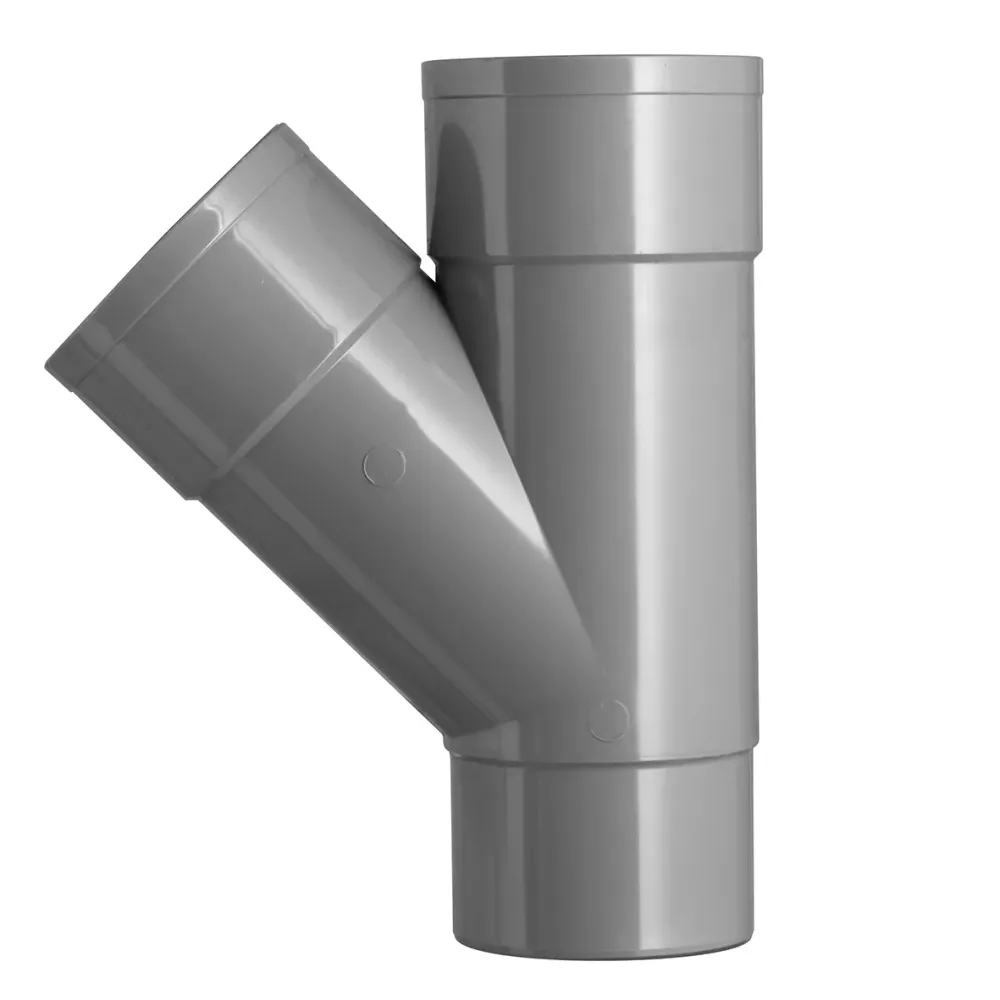 PVC T-stuk verjongd 80x80 mm 2xlijm 45 gr.