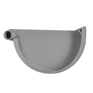 PVC kraalgoot eindstuk links 150 mm grijs