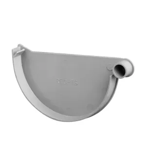 PVC kraalgoot eindstuk rechts 150 mm grijs