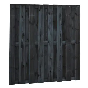 Grenen plankenscherm 180x180 cm 18-planks geïmpregneerd zwart gedompeld