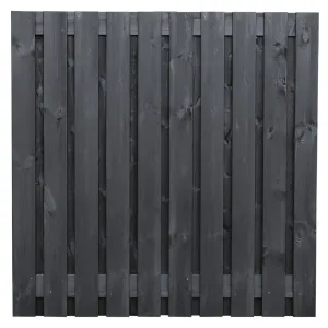 Grenen plankenscherm 180x180 cm 21-planks geïmpregneerd zwart gespoten